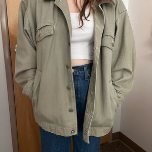 Vintage tan and brown leather jacket